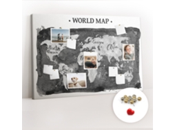 Quadro De Cortiça Com Impressão Mapa-múndi Retro Para A Sala De Estar Espelharte (120x80 Cm)