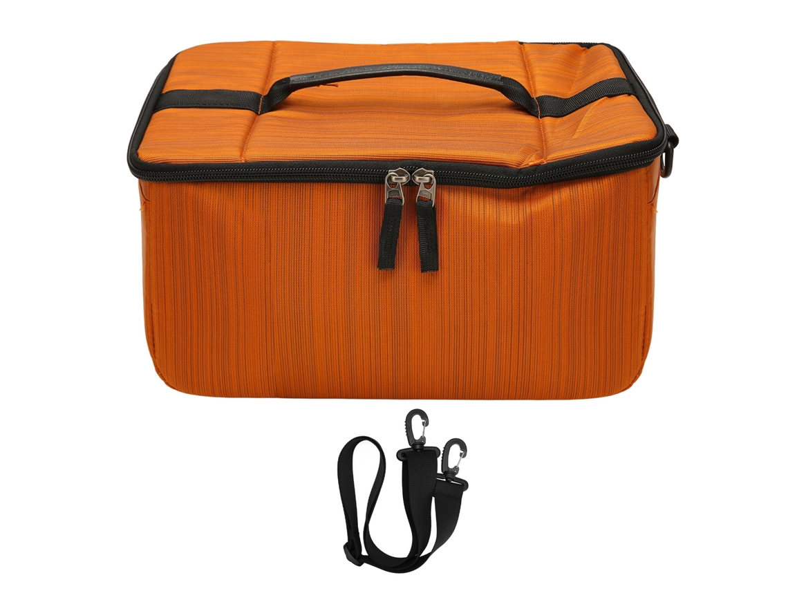 Camera Bag Orange Waterproof Large Capacity Shoulder Bag 6 Inner Divider Widened Strap Holds 2 Camera 6 Lenses LAXISCREED