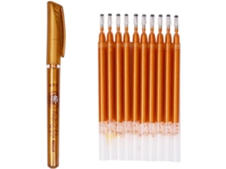 Refis De Caneta Com Glitter Dourado, Feitos Plástico. Fáceis Instalar