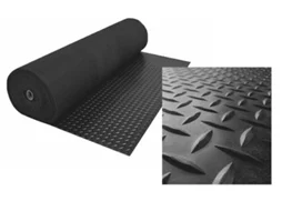 Revestimento Antiderrapante - Diamante Preto - 1mm - 100x250cm - Composição 100% PVC - Pavimento PVC - Piso de Borracha