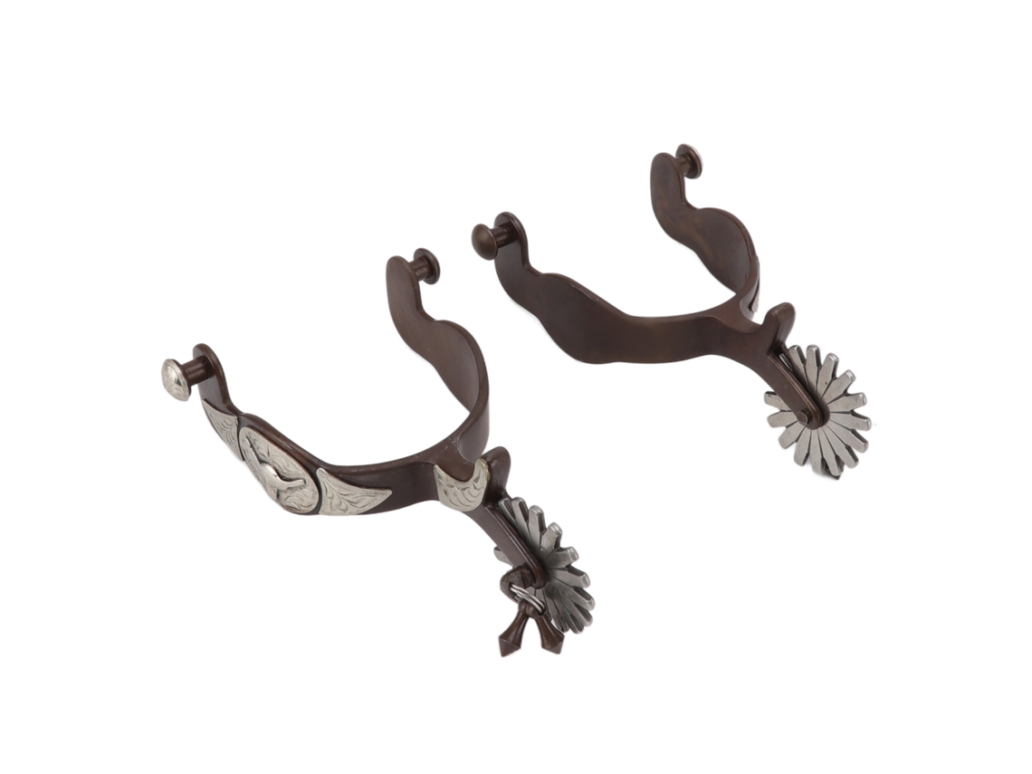2 Pcs Estrelas de Cavalo Cowboy Estilo Retrô Equipamento Equestre Sela com Ícone de Vaca Aço Carbono | S/MARCA