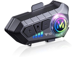 Fone Capacete de Moto Bluetooth 5.3, Microfone Tubo Rígido, Ipx6, Preto JIAPEI