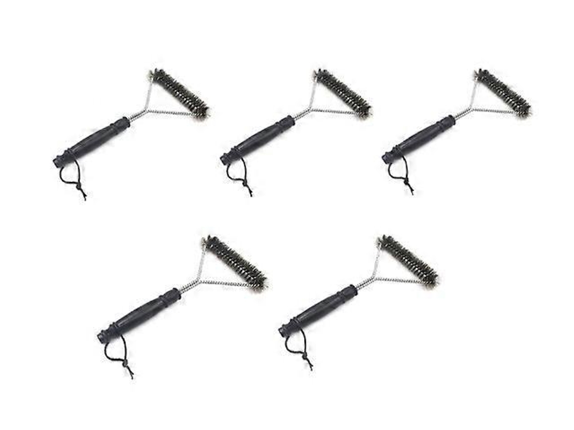 Escova De Limpeza Para Churrasqueira Triangular De Fio Com Quatro Cerdas 12 Polegadas, Prática, Pacote Com 5 Unidades, 2024
