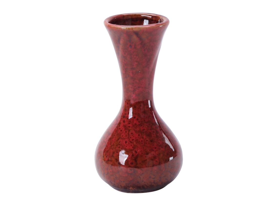 Vaso Decorativo Vermelho Laxiscreed, Altura 10,8cm E Diâmetro 5,7cm Para Ambientes Elegantes