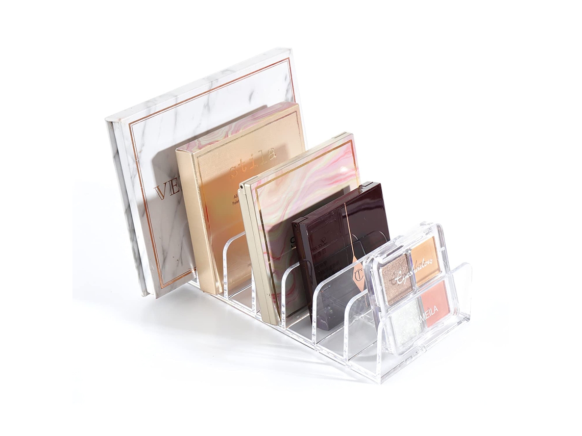 Organizador De Maquiagem Acrílica Para Vaidade Do Banheiro, Armazenamento Multiuso De 7 Grades Para Cosméticos, Incluindo Paleta De Sombras, Blush Em