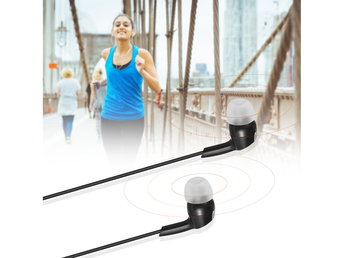 2026 fones de Ouvido Intra auriculares com Fio 3.5mm, Fones de Ouvido Pretos para Smartphone, Iphone X e 7 Plus