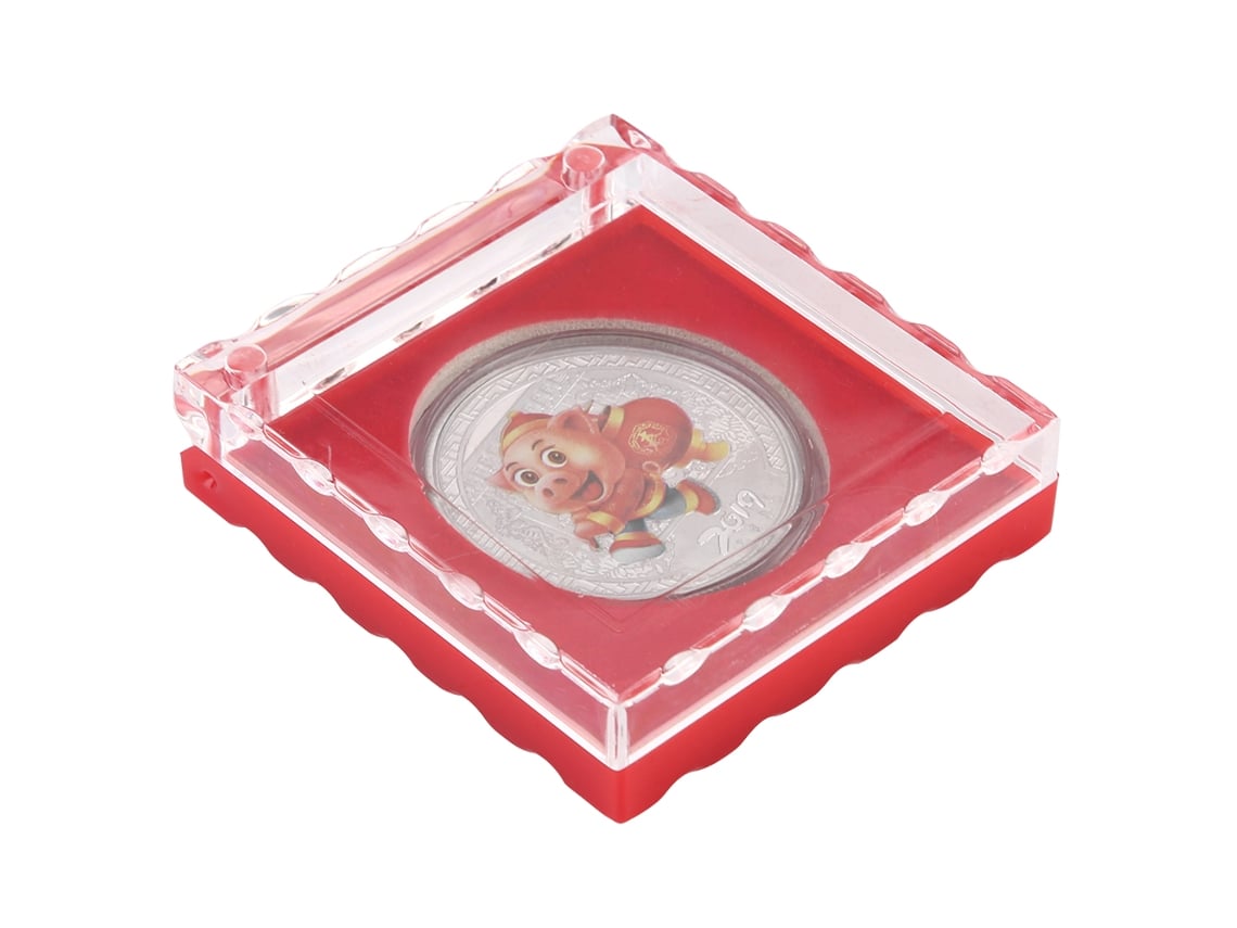 Moeda comemorativa do Ano do Porco, dobrada em prata, presente, lembrança, artesanato de Natal (prata)