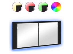 Vidaxl Espelho De Led Carvalho Preto 100 X 12 X 45 Cm