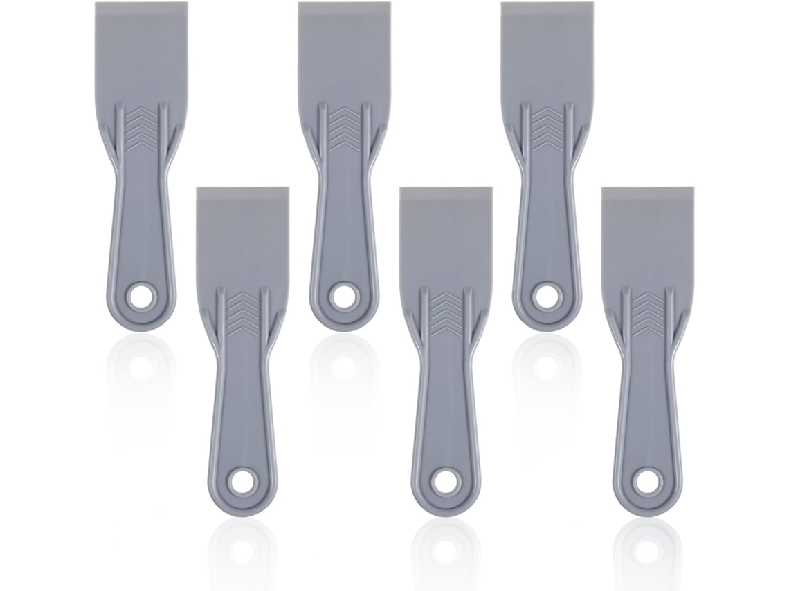 Conjunto de 6 Raspadores Plásticos Flexíveis, Que Não Riscam Paredes e Tetos, Ideais para Aplicação de Massa Corrida, 17, 8 Cm) AQUAFORGE