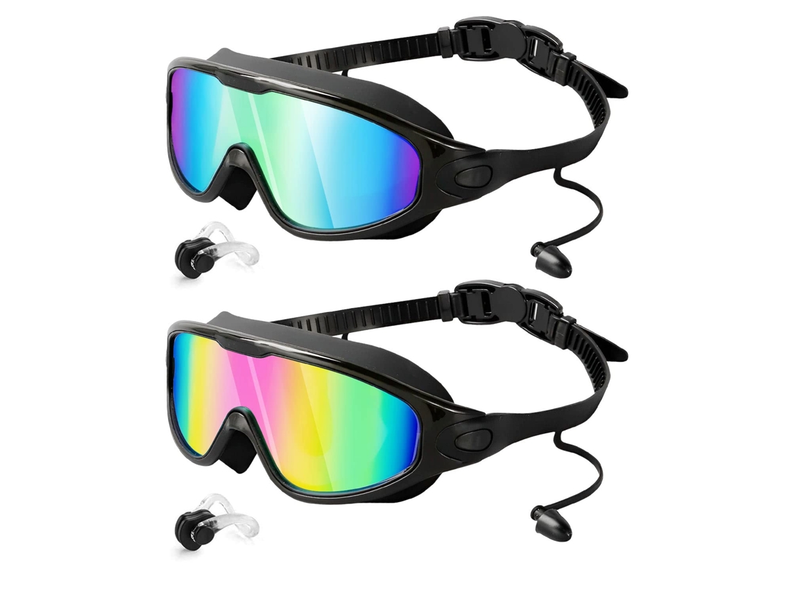 Óculos de Natação AQUAFORGE pacote com 2 lentes grandes antiembaçantes proteção UV