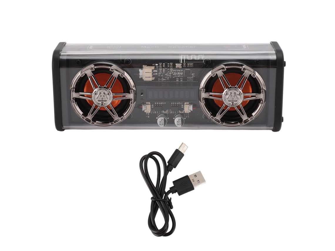 Caixa de Som Bluetooth Transparente com Subwoofer 2x5w, Portátil e Sem Fio, com Bluetooth 5.3 e Luzes Coloridas para CHABERLU