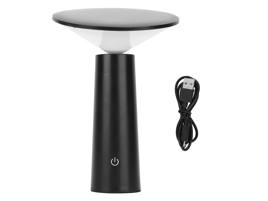 2026 lâmpada de Mesa Led Recarregável com Controle Táctil, Ajustável, Proteção Ocular e Bateria, Preta