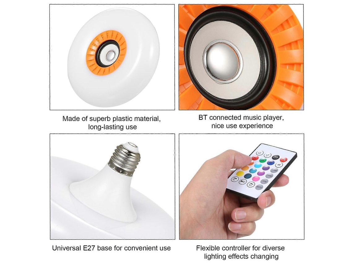 48w S Mart Bt Leds Conectados B Ulb Light Com Controlador Bt Speaker Brilho Regulável Ajustável F Yunzii