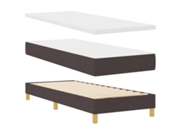 Cama Box Springs Moderna Com Espuma De Alta Densidade Vidaxl Castanho Tecido (80x200 Cm)