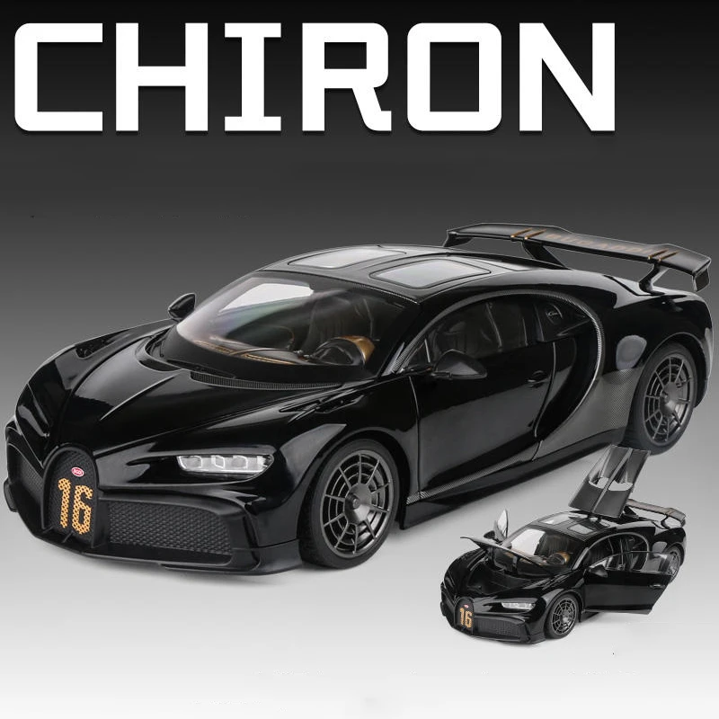 (preto) Miniatura De Carro Supercarro Em Liga Metálica, Escala 1:18, Com Som E Luz.