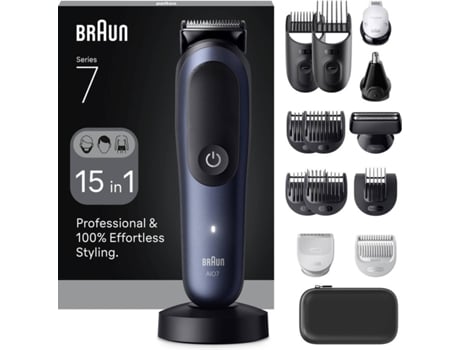 Aparador Multifunções BRAUN Series 7 AIO7580 15-em-1 Para Barba, Cabelo E Corpo