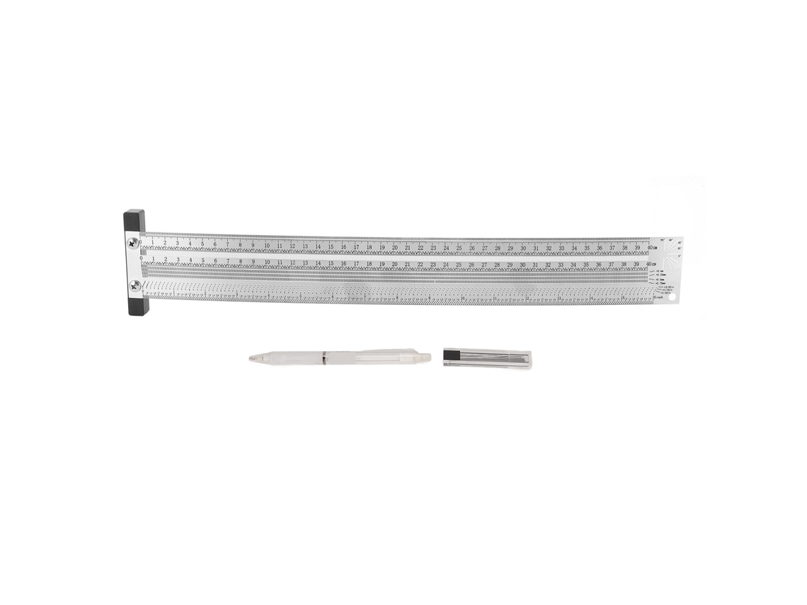 Régua T Measuring 16 Polegadas Alta Precisão Imperial Scriber Para Carpintaria Aço Inoxidável