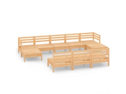 10 Pcs Conjunto Lounge de Jardim Pinho Maciço MAISON EXCLUSIVE