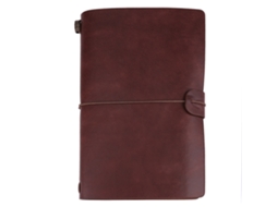 Caderno de Viagem de Couro Pu Clássico Diário Personalizável e Rehacível Bloco de Notas (marrom Escuro)