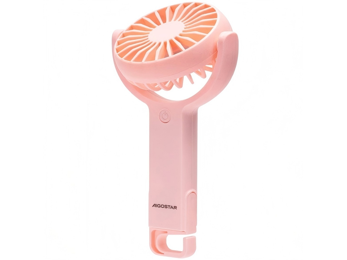 Mini Ventilador Portátil Aigostar - Rosa, 7, 6 Cm, 7 Pás, 5 Velocidades, 1200 Mah - Recarregável Para Uso Doméstico E Em Viagens