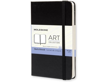 Bloco de Desenho Classic Hard Cover Art Collection, 14 x 9 cm, 40 Folhas, Liso, Capa Dura, Preto