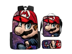 Conjunto De Três Peças De Mochila De Estudante  Mario22*