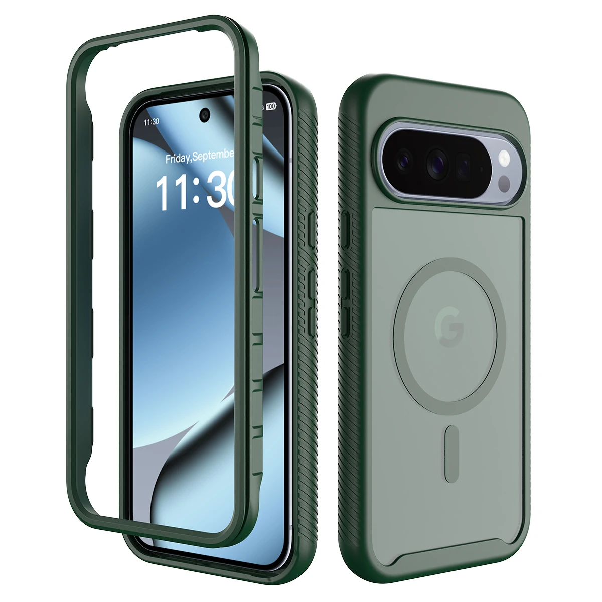 (verde, Google Pixel 9a) Capa De Celular Magnética Em Acrílico Resistente A Impactos Com Suporte Para Carregamento Sem Fio Magsafe.