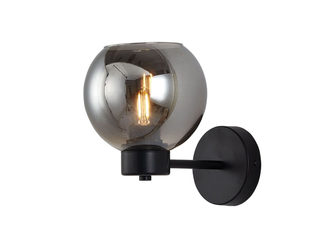 Arandela De Parede 1xe27 23w Ip20 Vidro Fumê Braytron