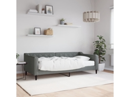 Cama De Solteiro | Camas Para Quarto | Sofá-cama Com Colchão 90x190 Cm Tecido Cinzento-escuro