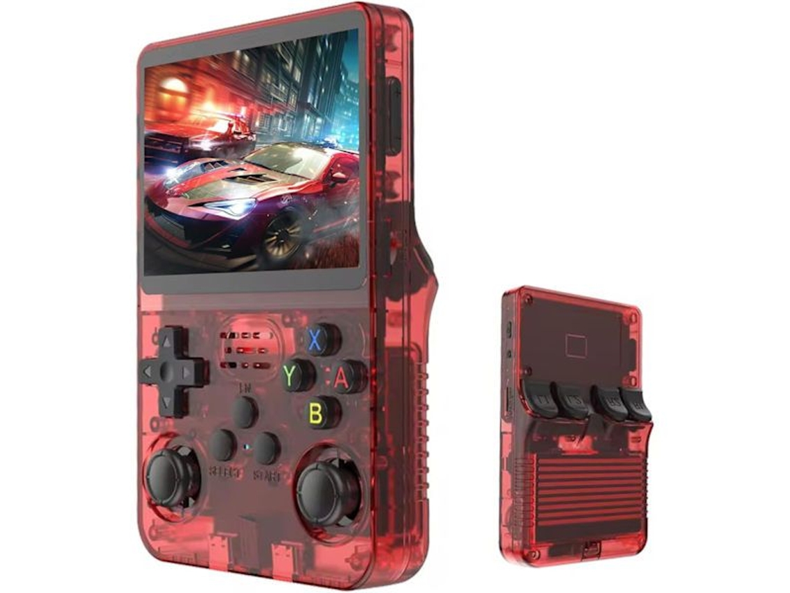 Console Portátil Retrô R36s com Mais de 10.000 Títulos Clássicos, Tela Ips de 3,5 Polegadas, 64gb, Vermelho AQUAFORGE