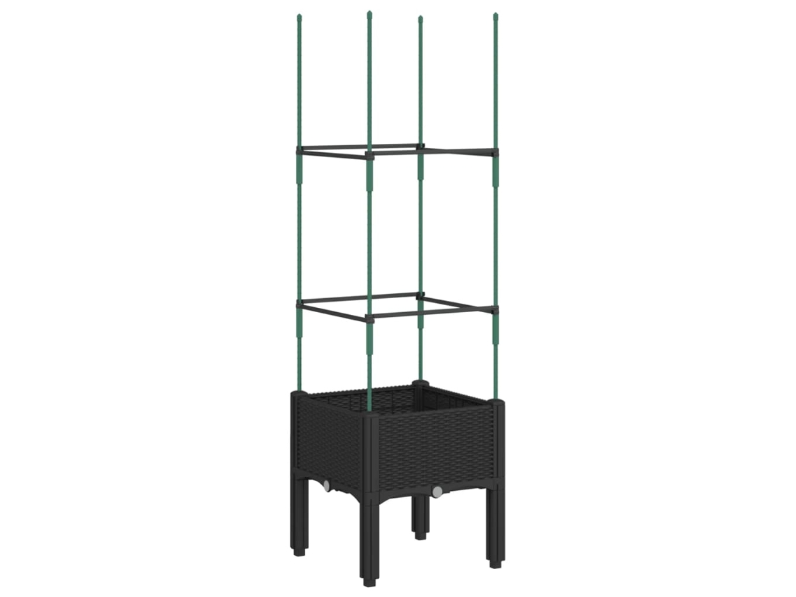 Garden Planter, Garden Planters Vidaxl Preto Polipropileno (40 X 40 X 142.5 Cm)