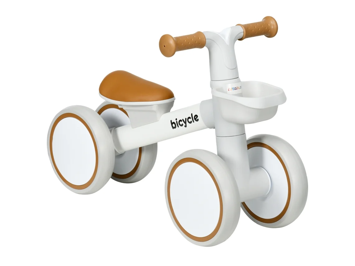Bicicleta Equilíbrio Infantil 4 Rodas Ajustável 1-3 Anos