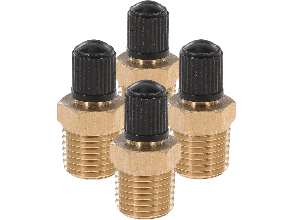 Conjunto de 4 Válvulas Latão Leves e À Prova Vazamentos Alipis com Rosca Npt 1/4"