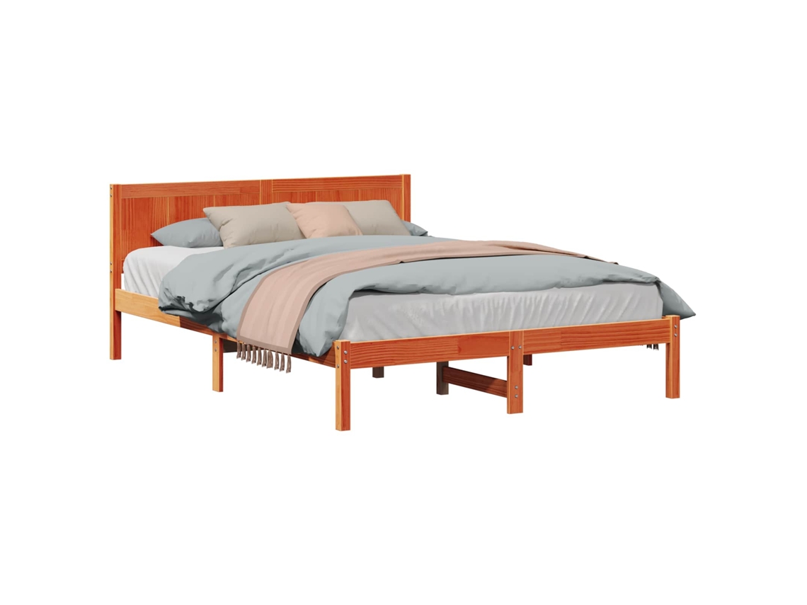 Estrutura da Cama Castanho MAISON EXCLUSIVE 140x200 cm Madeira de Pinho Maciça