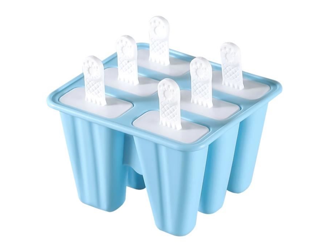 Formas De Silicone Para Picolé, Wangjiangda, 6 Compartimentos, Reutilizáveis​​, Azul() Azul