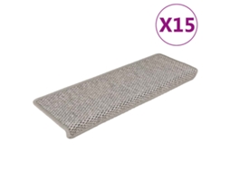 Vidaxl Tapetes Escada Adesivos Aspeto Sisal 15pcs 65x21x4 Cm Prateado