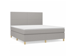 Cama com Molas/Colchão 180x200 Cm em Tecido Cinzento Claro MAISON EXCLUSIVE