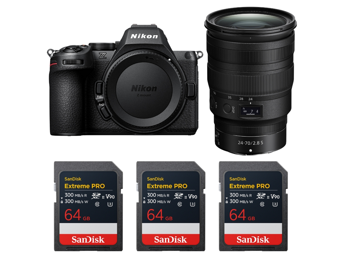 Z5 Ii + 24 70mm F/2.8 S + 3 Sandisk 64gb Extreme Pro Uhs ii Sdxc + Ebook “20 Dicas para Fotos Que Impressionam” NIKON
