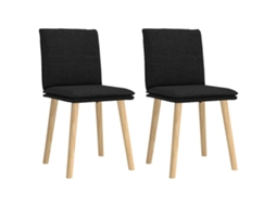 Vidaxl Cadeiras De Jantar 2 Pcs Tecido Preto