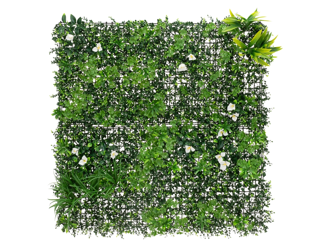 Jardín Vertical Artificial 100x100 Cm White Bloom, Set Paneles Para Interior Y Exterior