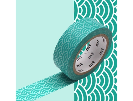 Fita Adesiva para Ondas Seigaiha Verde 1,5 cmx7 M YOUDOIT