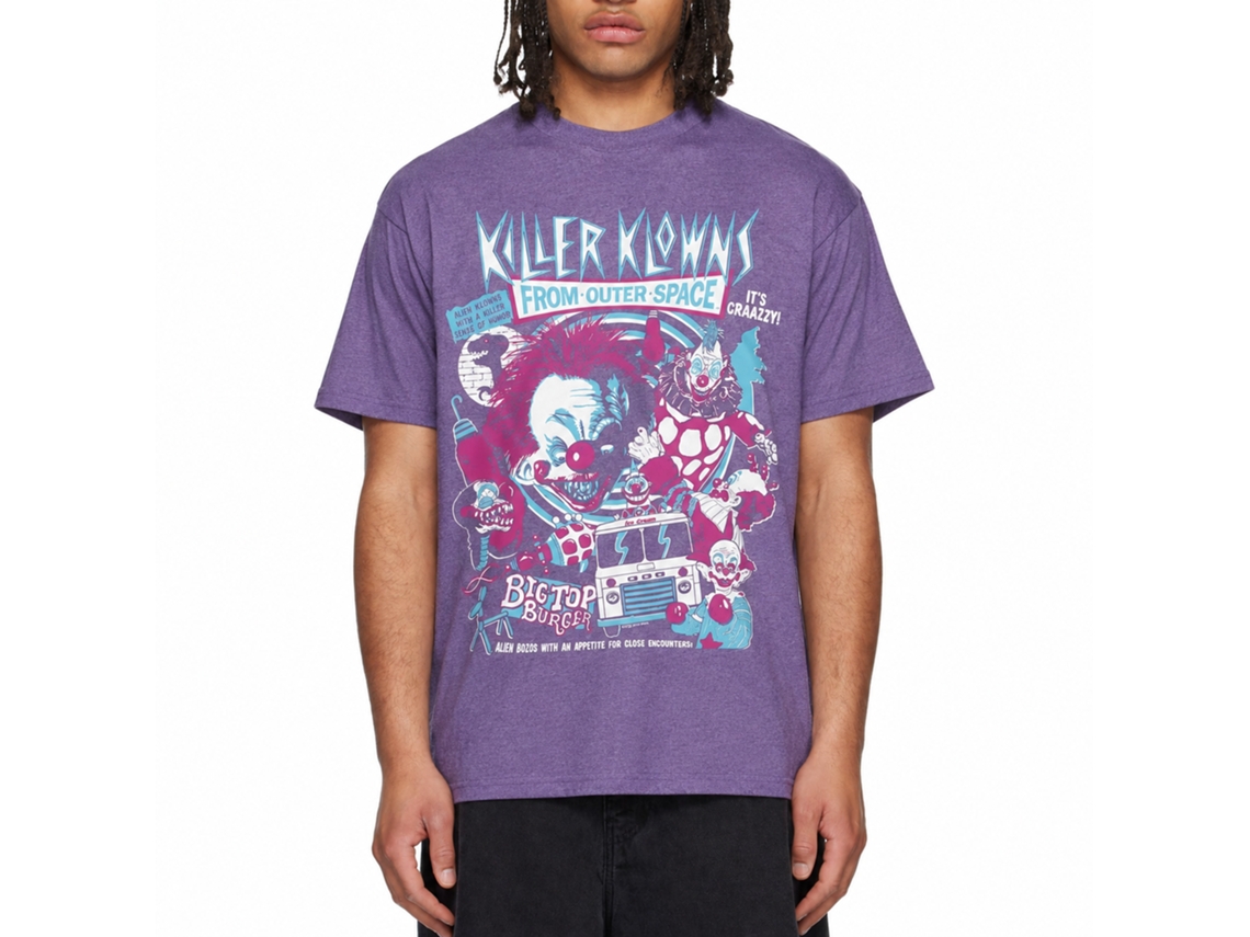 Rockinstone Killer Klowns Crazy Bunch Heather Purple Adult T-shirt Size:xl