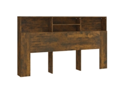 Headboard Cabinet, Headboard Cabinets Vidaxl Marrom Madeira Processada (180 X 19 X 103.5 Cm)