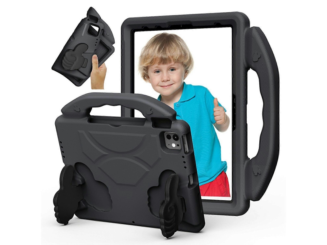 Capa Hengrongshen Ultra Soft EVA para iPad Pro 11 (2022) (2020) (2018) Air (2022) (2020) com suporte para polegar, preta (2024)