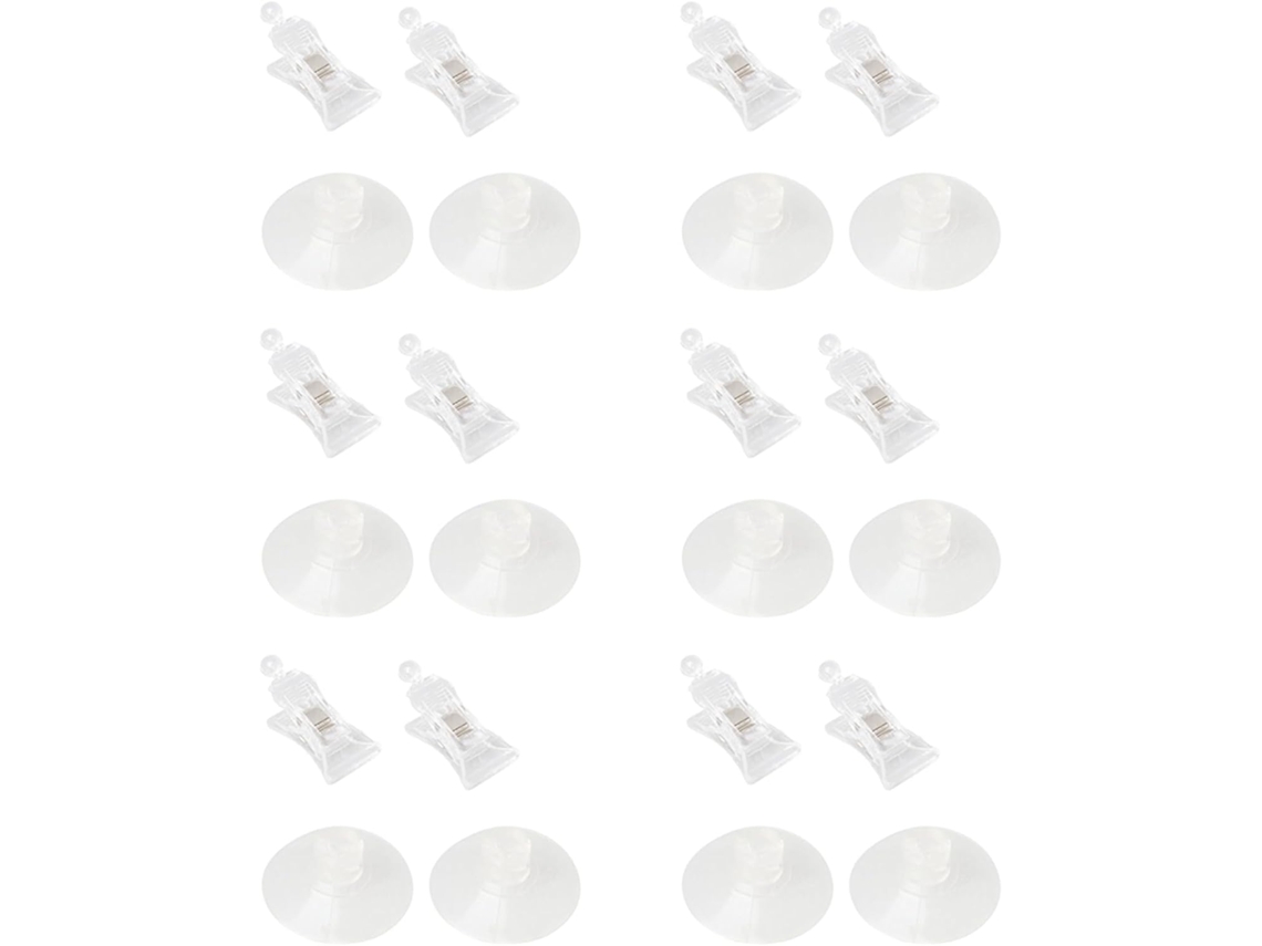 Yiyao 12 peças Clipe de ventosa de plástico transparente 47mm
