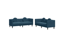Maison Exclusive - 2 Pcs Conjunto De Sofás Com Almofadas Veludo Azul