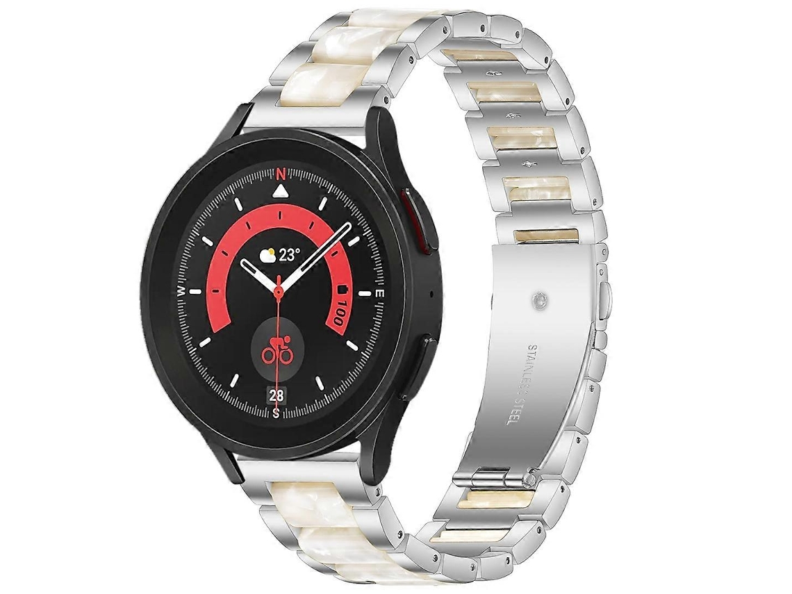 Pulseira De Metal Resinado Intercalada Para Galaxy Watch 5 Pro 45mm