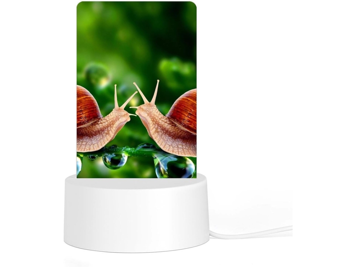 Luminária noturna em formato de caracol selvagem, durável e resistente a ferrugem, com LEDs que não são ideais.