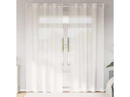 Vidaxl Cortinas De Voile Com Ilhós 2 Pcs Branco