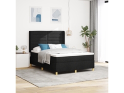 Cama Box Spring Com Colchão Preto 140x190 Cm Tecido